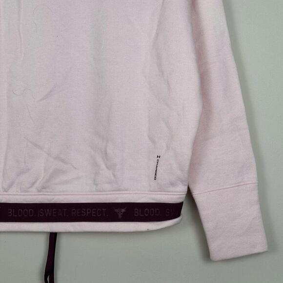 Under Armour Project Rock Sweatshirt Womens Medium Pink Crewneck Pullover Bull - Picture 7 of 11